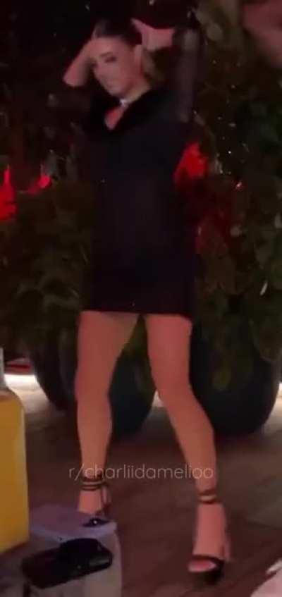 Dancing in see through dress