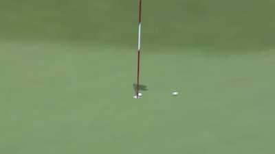 Lydia Ko’s shot ricochets off another ball to hole out for an eagle on 18 at the HSBC Women’s World Championship