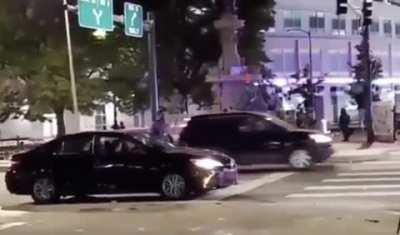 Denver police fire pepper balls at a car with a pregnant woman inside. Boyfriend gets upset, police continue firing. 5/31/2020