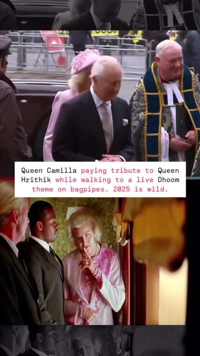 Queen Camilla paying tribute to Queen Hrithik. 🥰🤌✨