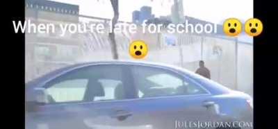 This is how Real thugs do when late for school