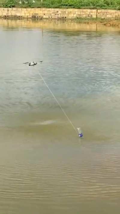 To go fishing with a drone..