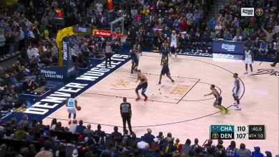 [Highlight] Following a clutch steal on Jokic, Ish Smith buries the dagger triple to seal a 17 point 3QT Charlotte comeback!