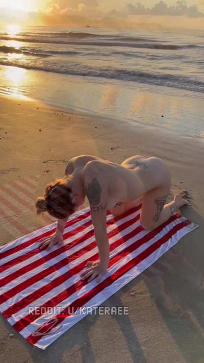 A little yoga at the beach