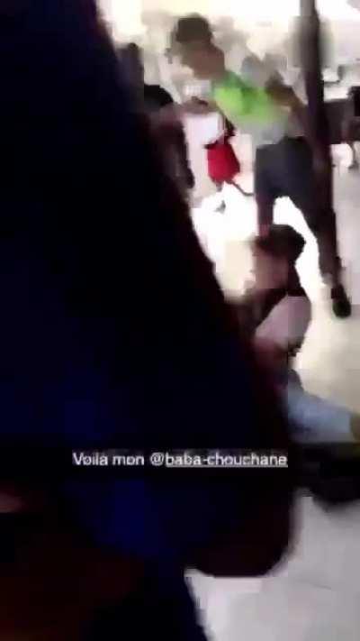 Hip toss into double armbar