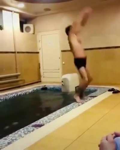 Backflip + Pool = Broken back