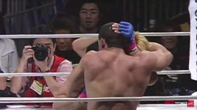 Don Frye and Yoshihiro Takayama produce one of the wildest fight sequences ever.