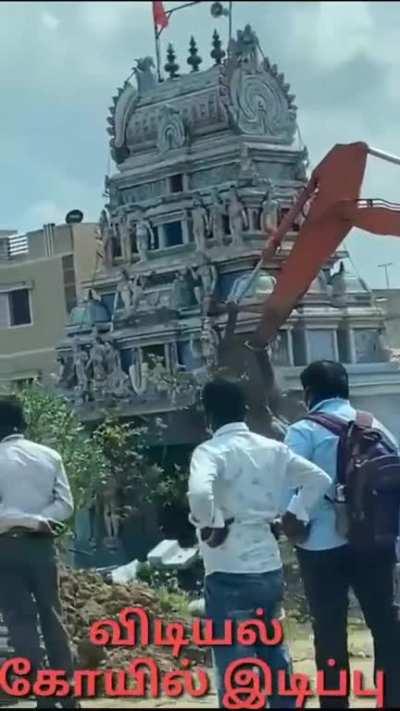 I live in a country where Temples can be demolished to widen the road but not tombs. West Tambaram Sri Anjaneyar Temple Tamil Nadu