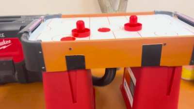 Mini air hockey table needed more air pressure.