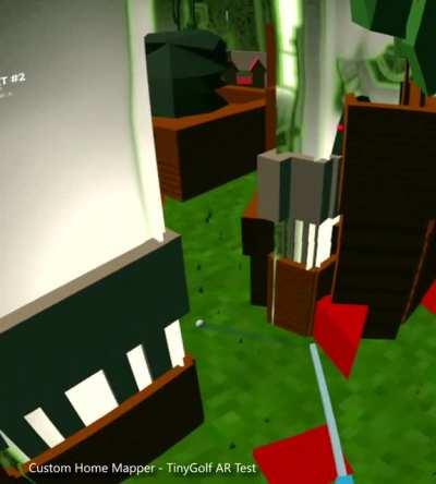 (AR/Passthrough) Mini-golf inside a custom mapped apartment.