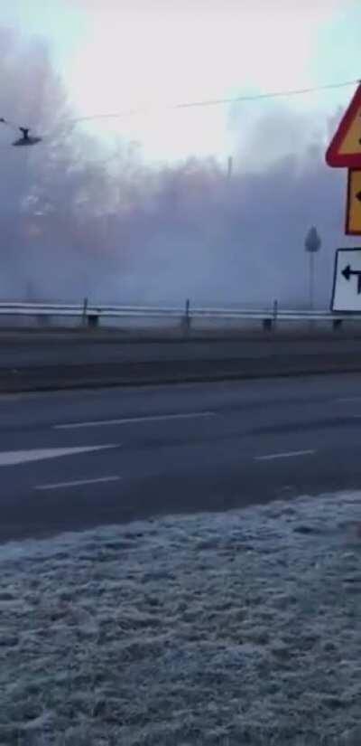 Train collided with a bus today in Sweden, no one got injured