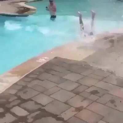 HMB while I slide across the pool