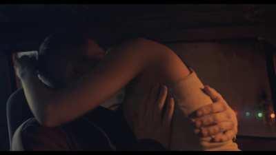 In the car with her bf in Wolf of Snow Hollow