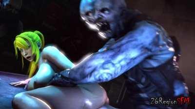 Samus lets deformed zombie fuck her in the ass (26regionsfm)