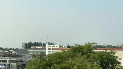 View from Kits with smoke and without