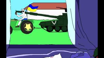 Actual footage of Ukrainian boomer stealing a tank