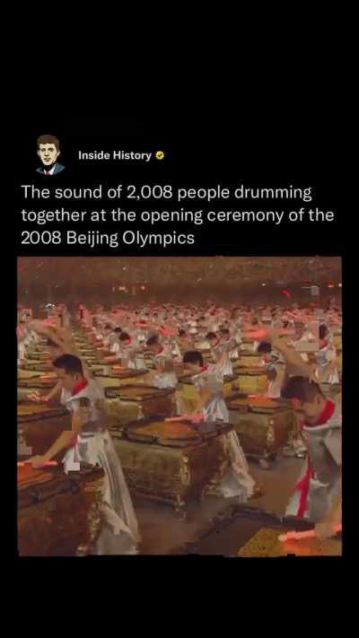 2008 Beijing Olympics opening show. 2008 drummers performing at the same time.