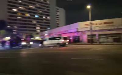 LAPD and National Guard moving in to clear the streets of Los Angeles.