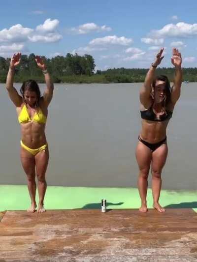 French athletes Alizee & Melody Andreani [gif]
