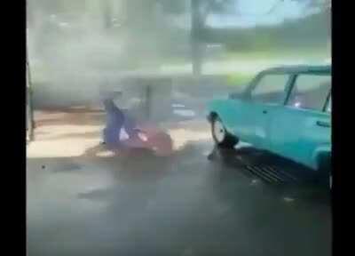 To wash the car