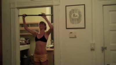 This Girl Doing A Pull-Down.