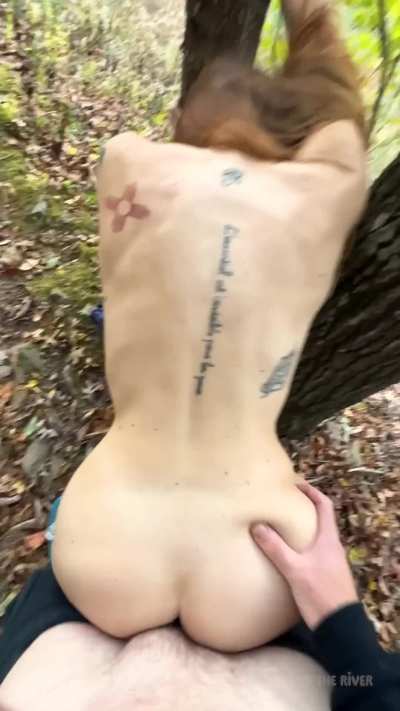 Risky Public Hiking Trail Striptease Leads to POV Blowjob and Quickie (Cum on my Ass)