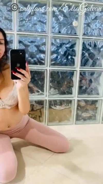 teasing with a nipple out