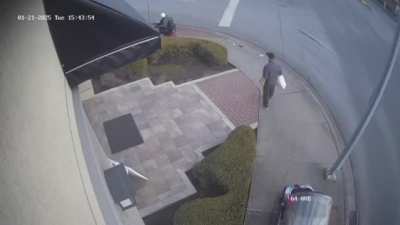 Some sort of beef between a woman and man on a scooter, results in him running her over and dragging her for a dozen feet