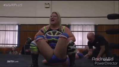 Boston Crab and then Serenity Lock. This girl can’t catch a break unless she submits and even then they won’t let go, love when they do that!