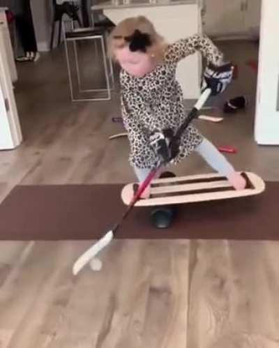 Little Girl With Hockey Skills