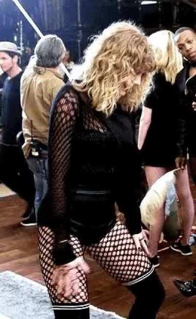 Taylor showing us her moves