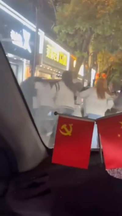 These girls are so grumpy that they would fight over a nuisance.