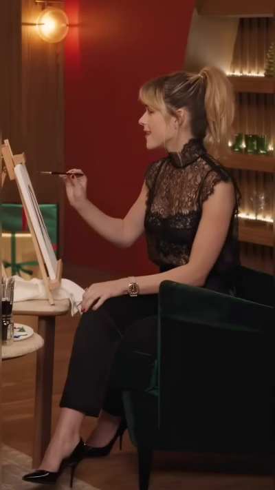 Kiernan painting in an interview for Prime Video | Red One Promo Dec. 2024