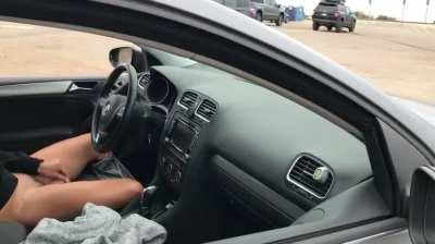 Having a little fun in the parking lot.