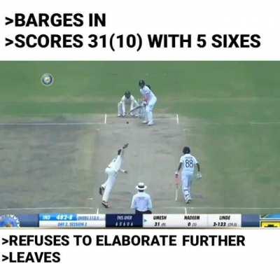 One double hundred and he will be called the Real Descendant of Almighty Jason Gillespie ™