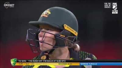 Shikha Pandey with possibly the best ball in women's cricket history