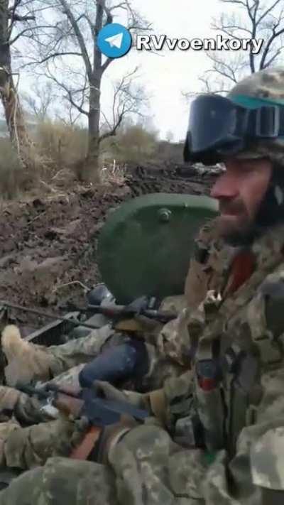 ua pov: AFU fighters show a field road near Bakhmut which have damaged and abandoned Ukrainian military equipment.