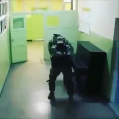 SWAT clearing the building