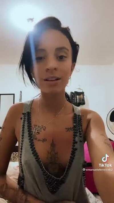 When she pulls her shirt