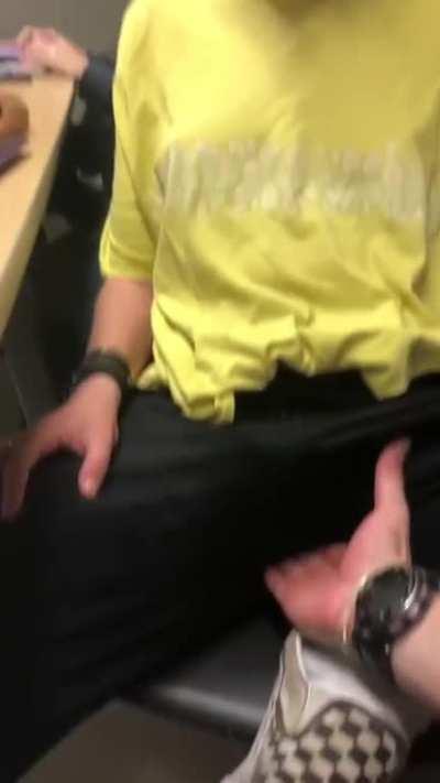 College girl during class