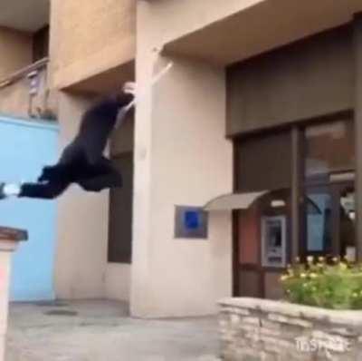 Parkour with crutches