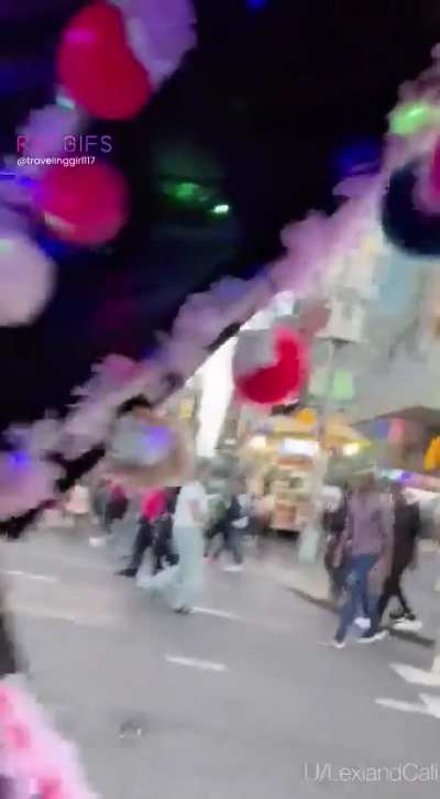 I had some fun with my tits out in downtown New York