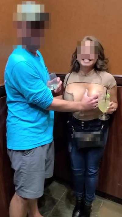 Busty MILF Allowing A Stranger From The Hotel Bar Fondle My Boob In An Elevator