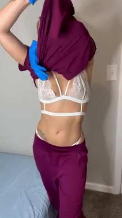 Lingerie under the scrubs 😈