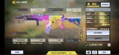 There is an option if you want to see the gun w/ the attachments or just the default look.