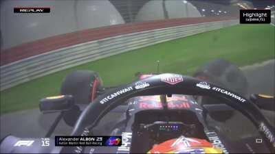 FP2: Replays of Alex Albon's shunt out of the final corner