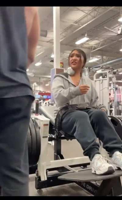 Guy rages at girl for recording herself workout