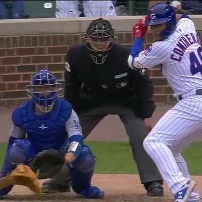 Foul tipped ball ends up in umpire's pocket