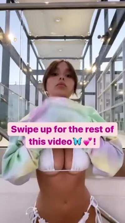 Sweatshirt Busty Bikini Top Reveal (No Need To Swipe)