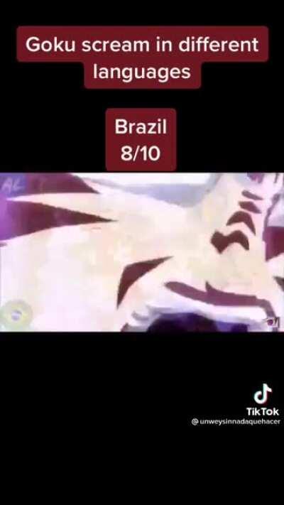 Goku gritando en diferentes idiomas